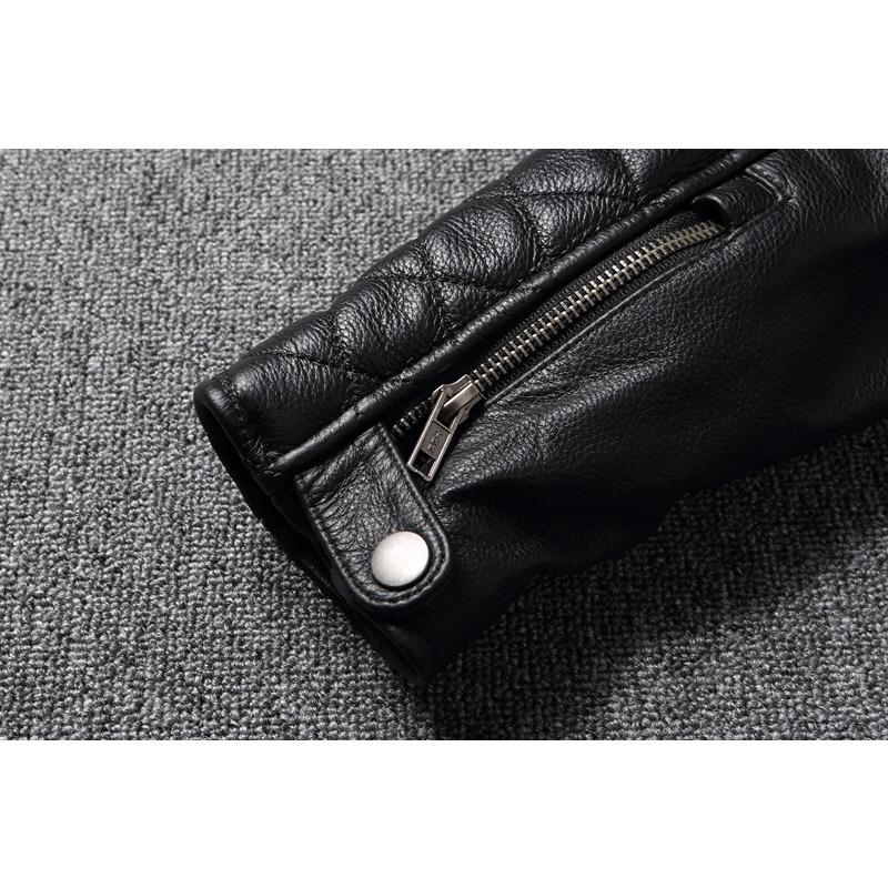 Chinese Size Men Leather Jacket Genine Cowhide Leather Motorcycle Style Cow Jackets for Men Autumn