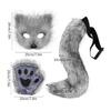Foxes Mask+Tail +Gloves Set Halloween Cosplays Costume Accessorie Theme Party Dress Up Props Carnival Party Costumes Accessories