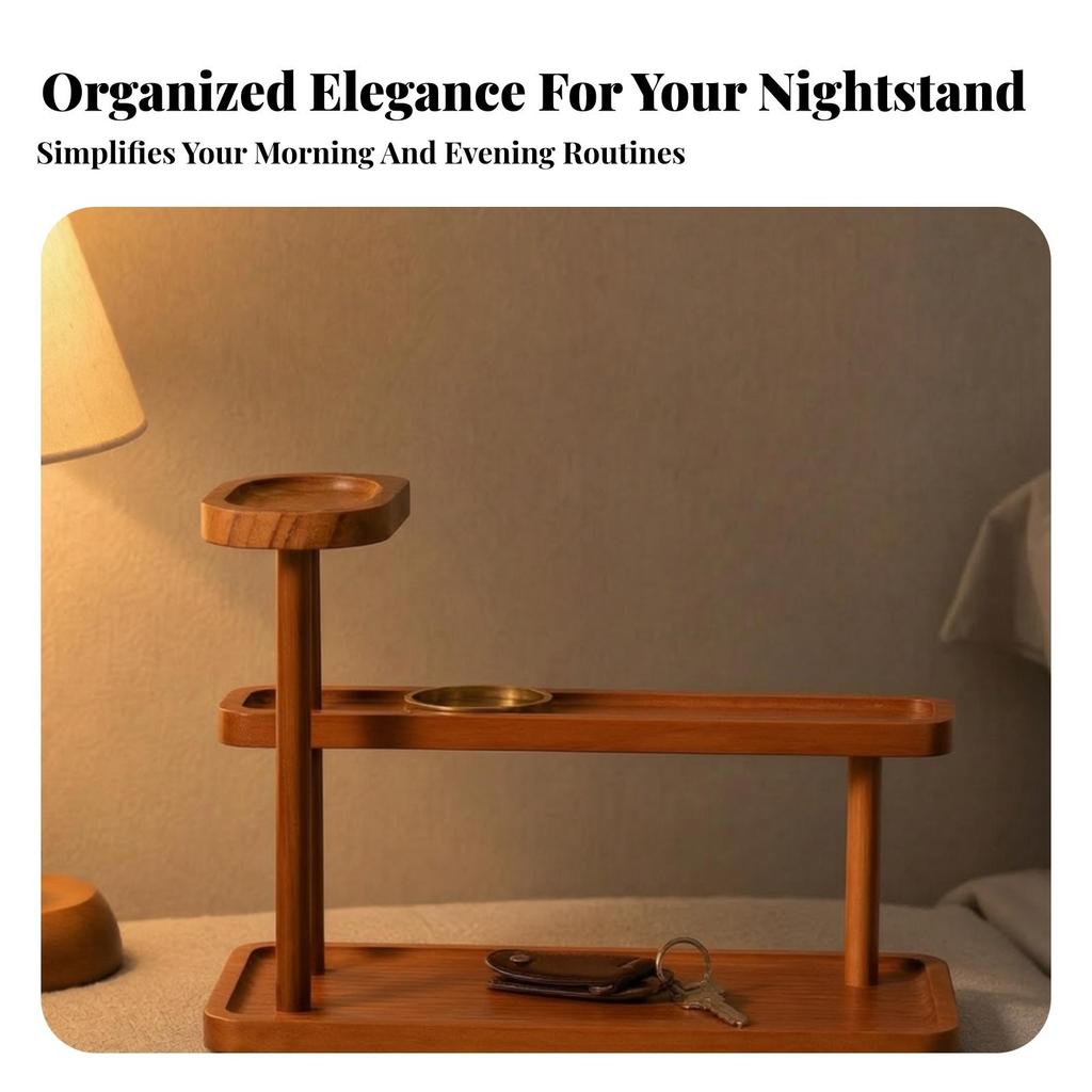 Wooden Tabletop Organizer 3 Tier Perfume Display Shelf Space-Saving for Bedroom