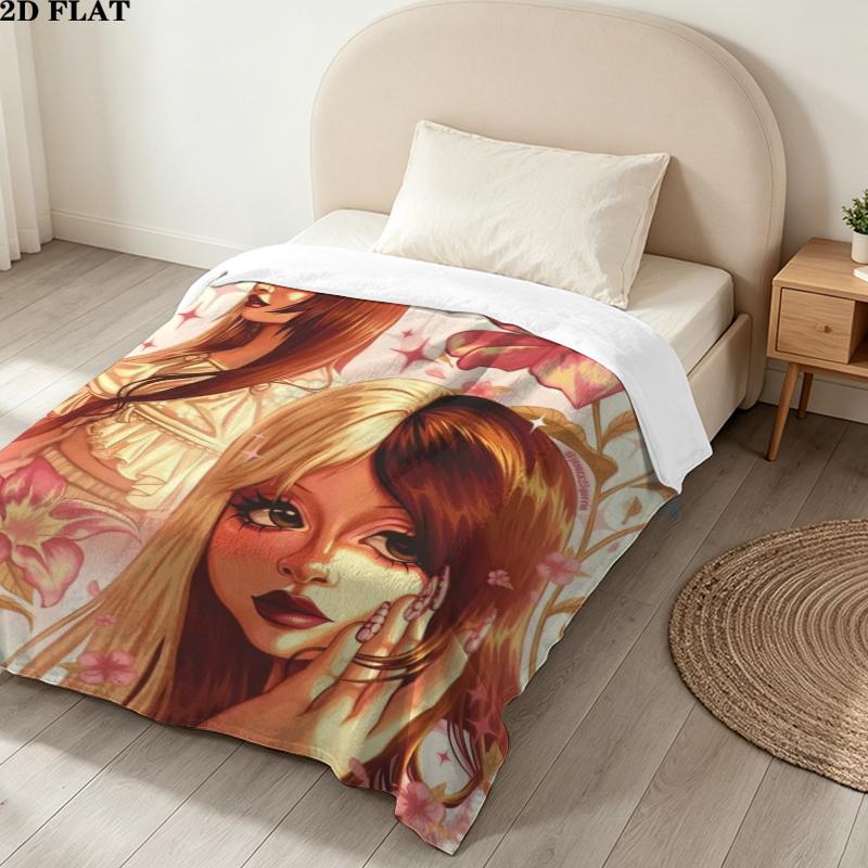 Melanie Martinez Print Flannel Blanket, High quality Comfortable for All Seasons, Home Decor, Warmth and Comfort, Perfect for Christmas Gifts