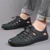 Fashion Sandals Summer Men Cozy Hollow Non-slip Soft Cool Lighted Breathable All-match Classic Wearable Fashion Casual Leather Sandals