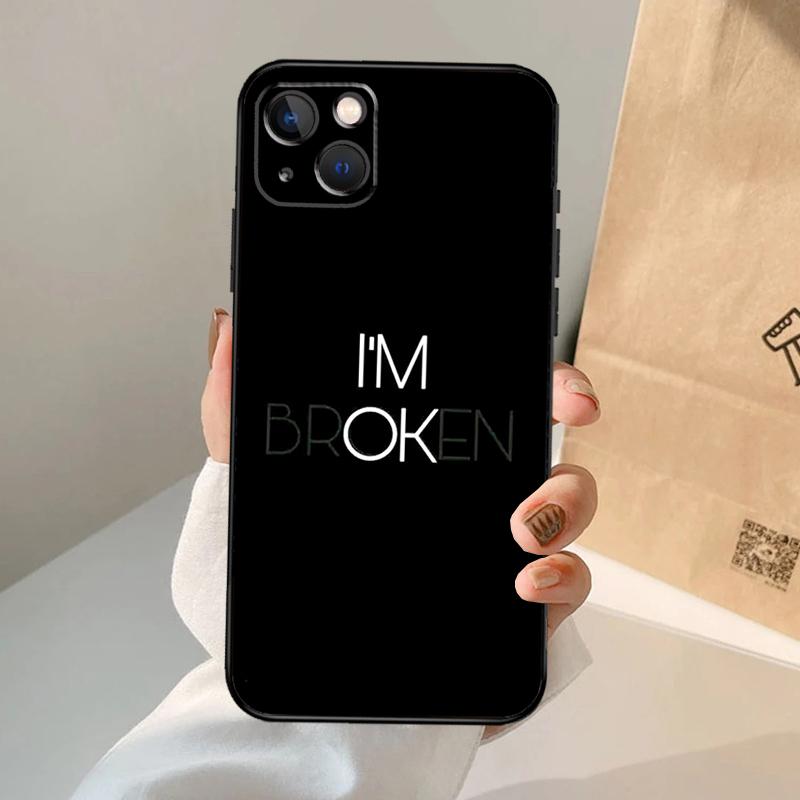 Sad Depression Black Word Phone Case For iPhone 16 15 14 11 12 13 Pro Max Mini Plus X XS Max XR Cover Coque