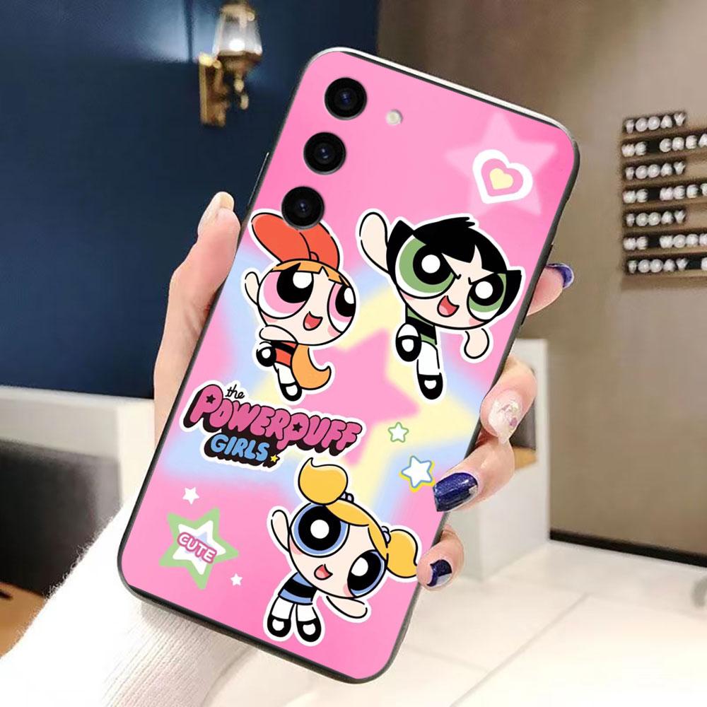 The P-Powerpuff Girls Phone Case For Samsung Galaxy S24 S23 S22 S21 S20 FE S25 LITE PLUS ULTRA 5G Silicone Case Funda Shell