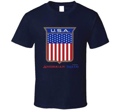Amerikanisch Hergestellt USA Flagge Schild Patriotisches Geschenk T-Shirt