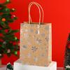 StoBag Christmas Kraft Paper Gift Bags Metallic Print Gift Wrapping Bags Paper Shopping Bags for Sweets Holiday Candy Treat