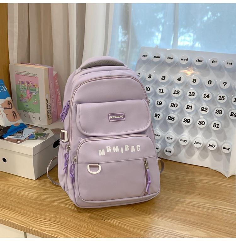 Schoolbag Fashion Color Matching Backpack Women's New Korean Version Casual Versatile Girl Student School Bag Trend Travel Backpack Wholesale