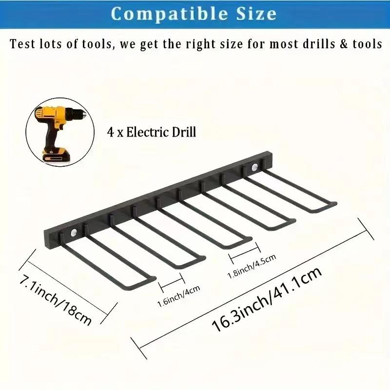 Wall-Mounted Metal Power Tool Storage Rack for Garage - Practical Organizer