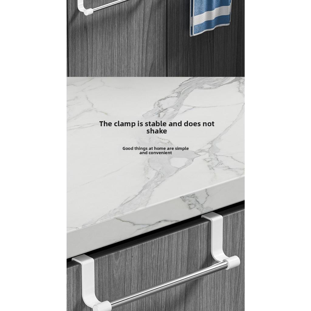 Mounted Kitchen Cabinet Towel Rack – Space Saving Dishcloth Holder ,No Drill Installation, Organizing Hand Towels and Dishcloths, Towel Racks