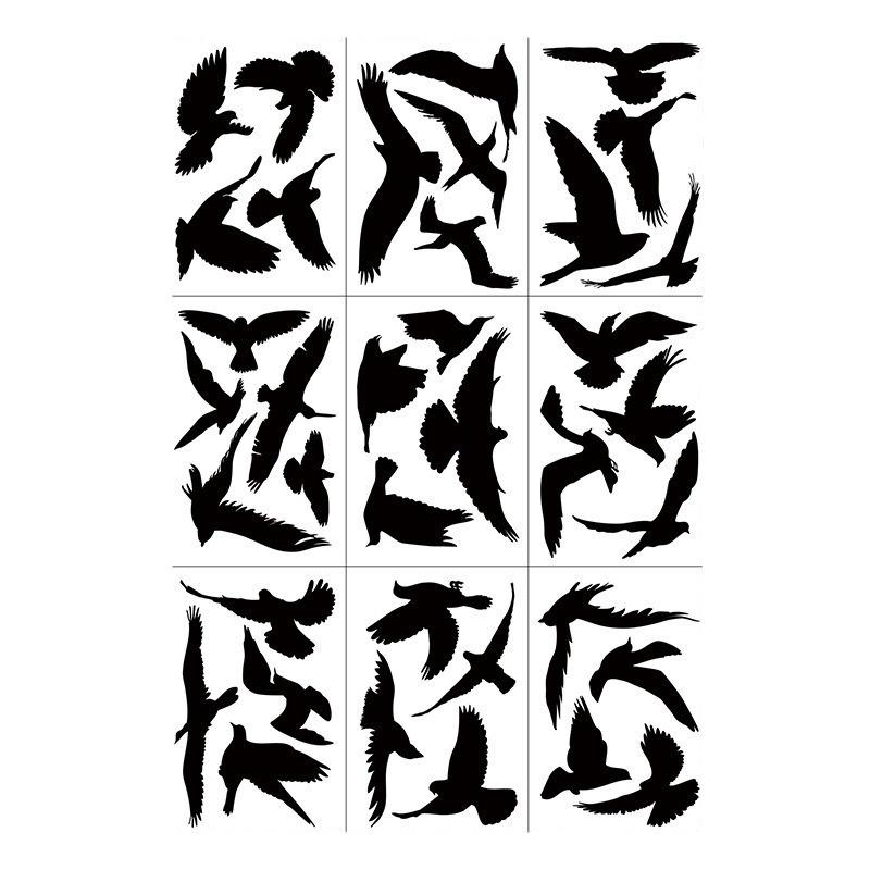 Černá, Antistatická samolepka s kolibříkem, Samolepka na sklo okna, Varovná samolepka, Antikolizní samolepka pro ptáky