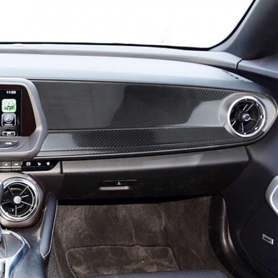 Set Bright Carbon Fiber Car Co Pilot Dashboard Panel  Cover For Camaro 2016 17