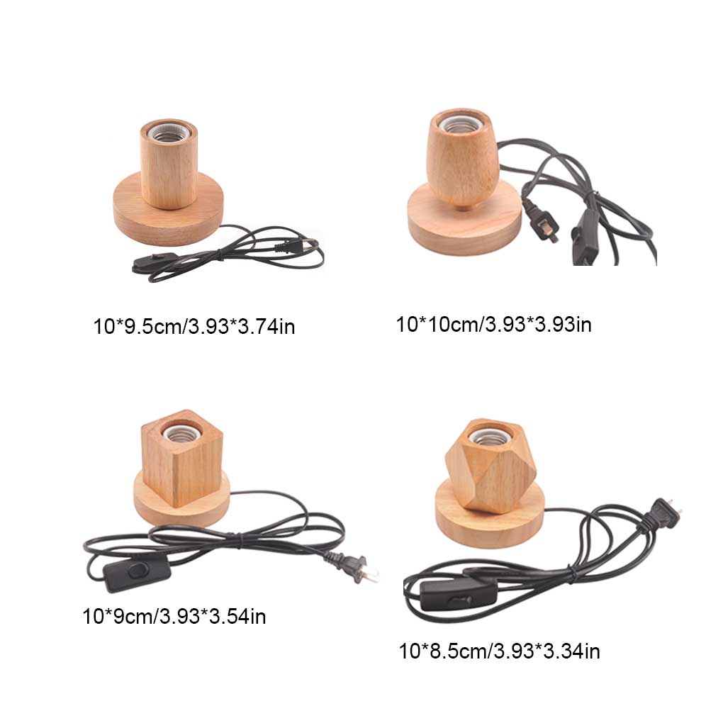 Wood Lamp Base Decoration Holder Home Bedroom Living Room Table Desk Bedside Night Light Stand Lighting Accessories