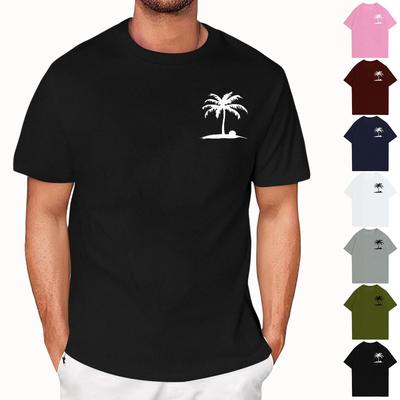 Lässiges, lockeres T-Shirt mit Silhouetten-Print für Herren, Rundhalsausschnitt, Pullover, kurzärmelig