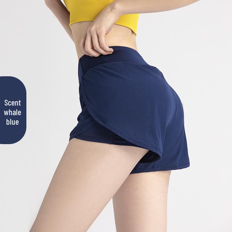 Women's Quick-Dry Breathable Yoga Shorts with Side Pocket - Anti-Exposure Design