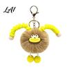 Soft Plush Keychain Sausage Mouth Creature Keychain Cartoon Fuzzy Ball Keyring Pendant Women Key Rings Decorative for Handbags Purses Backpacks