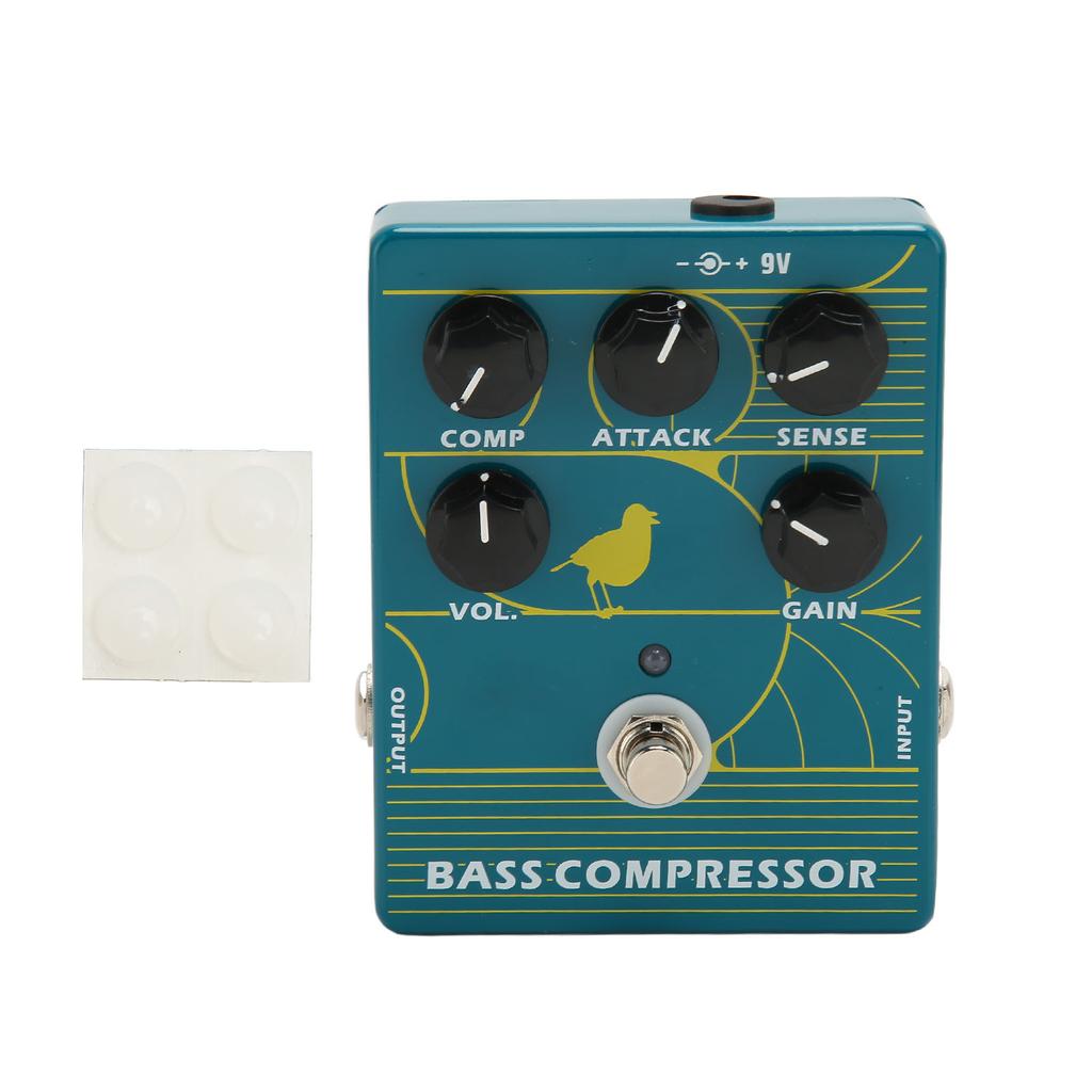 Bass Guitar Pedal Aluminium Alloy 1/4in Monophonic Input Output Bass Compression Pedal for Musician