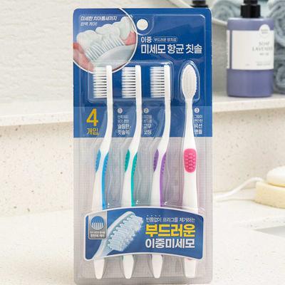 Escova de Dentes Antibacteriana de Cerdas Finas 4P
