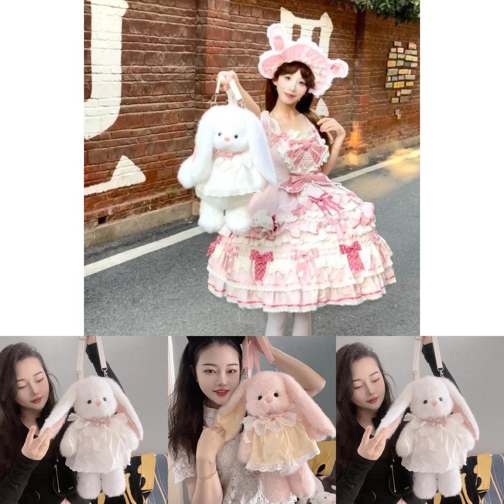 Plush Bunny Backpack For Kids With Cartoon Design And Soft Material For Daily Use