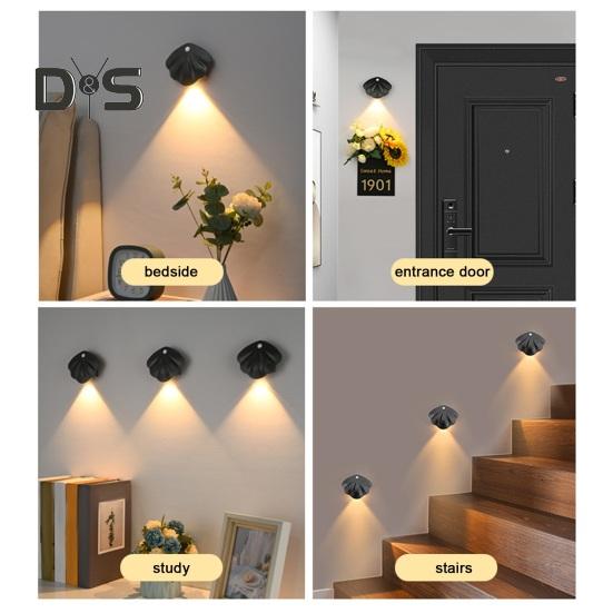 Motion Sensor Night Light Dimmable 3 Light Modes Auto On/Off Rechargeable Simple Installation Wireless Magnetic Wall Light
