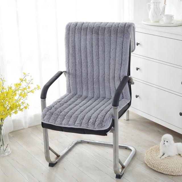 

Осенне-зимняя утолщенная плюшевая нескользящая цельная подушка для стула, чехол для сиденья, однотонный теплый чехол для офисного стула, подушка для сиденья 40x40cm 2pcs серый