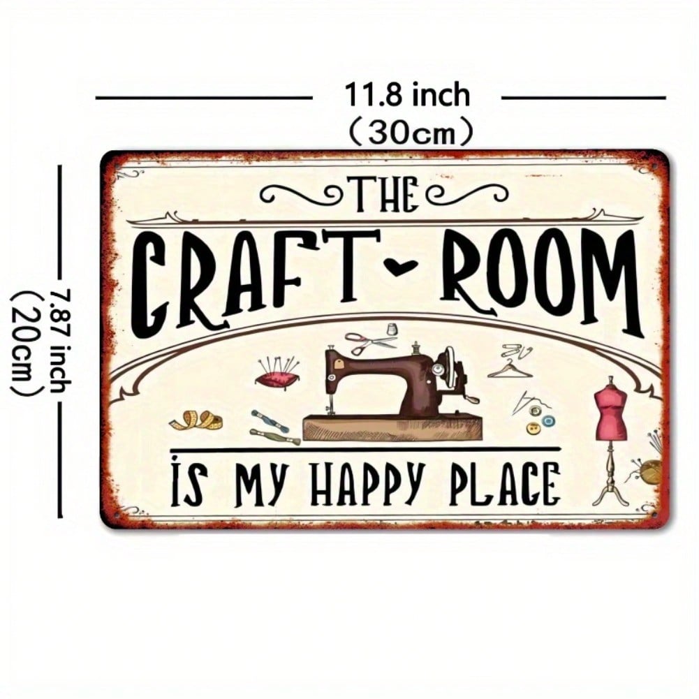 

Metal Tin Sign Vintage Craft Room Wall Art 7.8x11.8 Inch Rustic Home Decor Sewing Illustration Durable Tin Sign for Bathroom Bedroom Halloween разноцветный