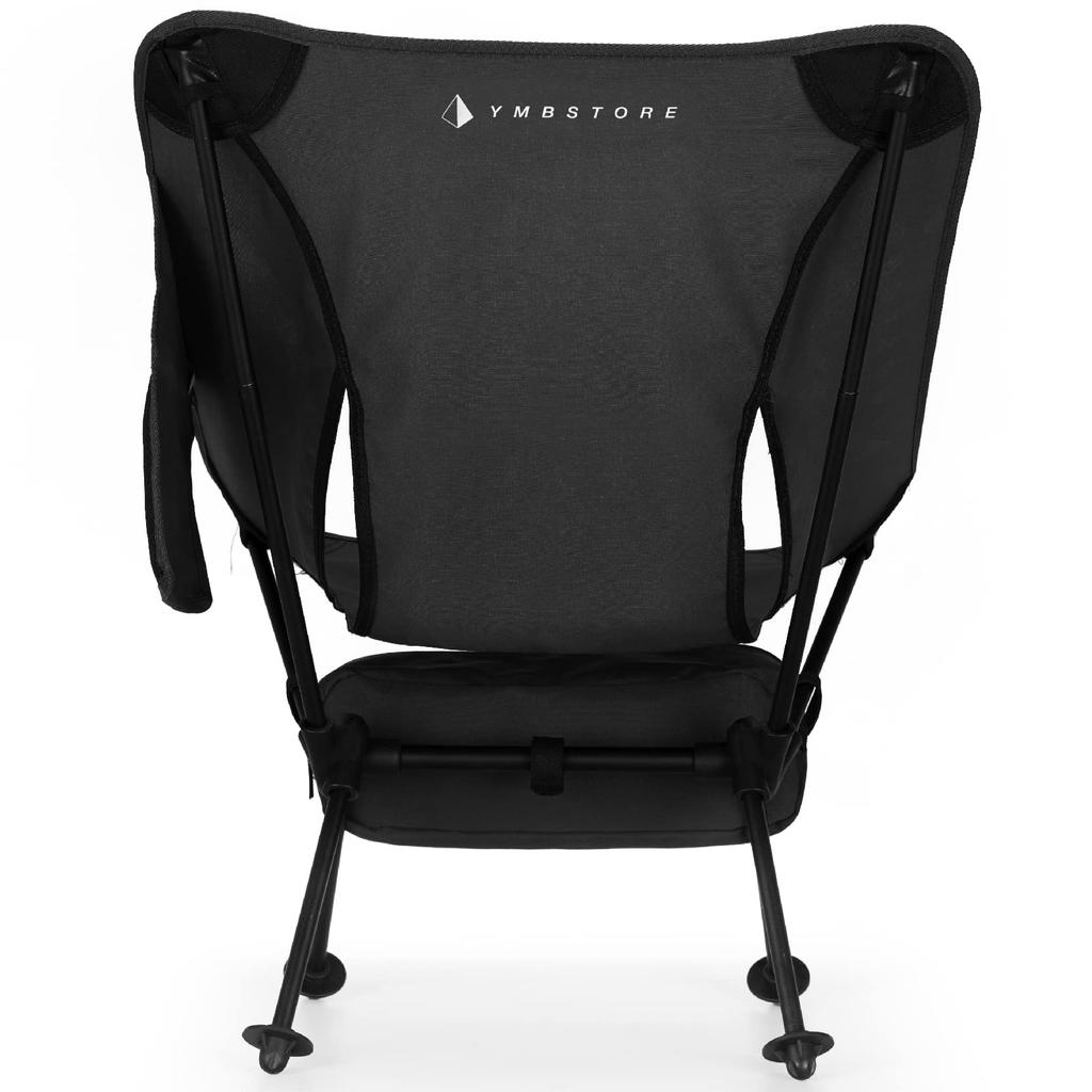 Outdoor Chair Camping Chair Folding Hiking Compact Ultra Light Climbing [YMB STORE] (Black)