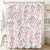 Pink Black Heart Shower Curtain Bathroom Decor Waterproof Fabric Print Home Decoration (B)