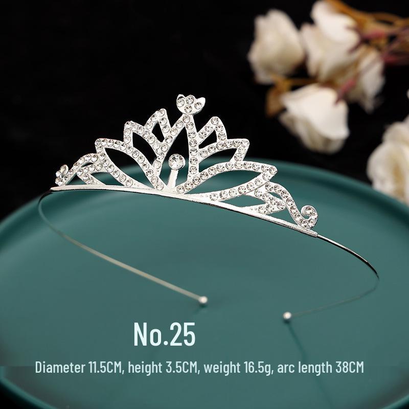 Serre-tête Couronne de Princesse à Strass pour Enfants - Mignon Style Peigne Chat Lapin Incrusté de Diamants pour Filles