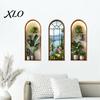 2D Archway Decals 3Pcs Arched Flower Wall Stickers, Boho Style Floral Plant Decals, Self Adhesive PVC Peel And Stick Wallpaper for Waterproof Stickers