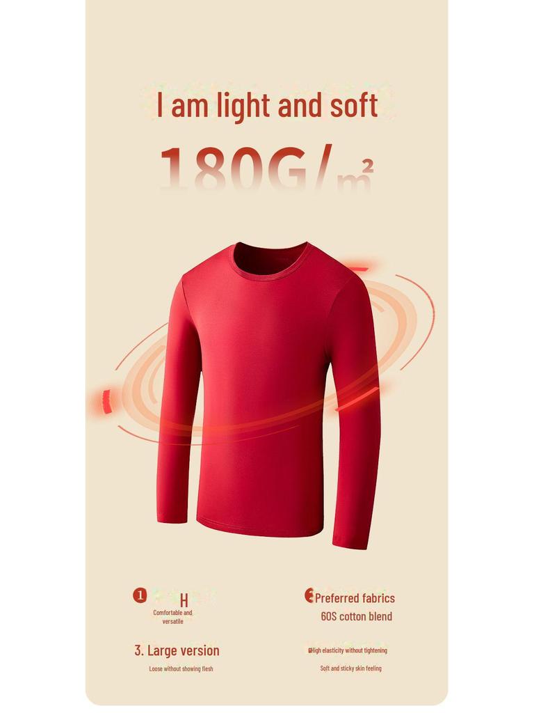 Men's Red Thermal Underwear Set - Cotton Modal Blend for Autumn/Winter