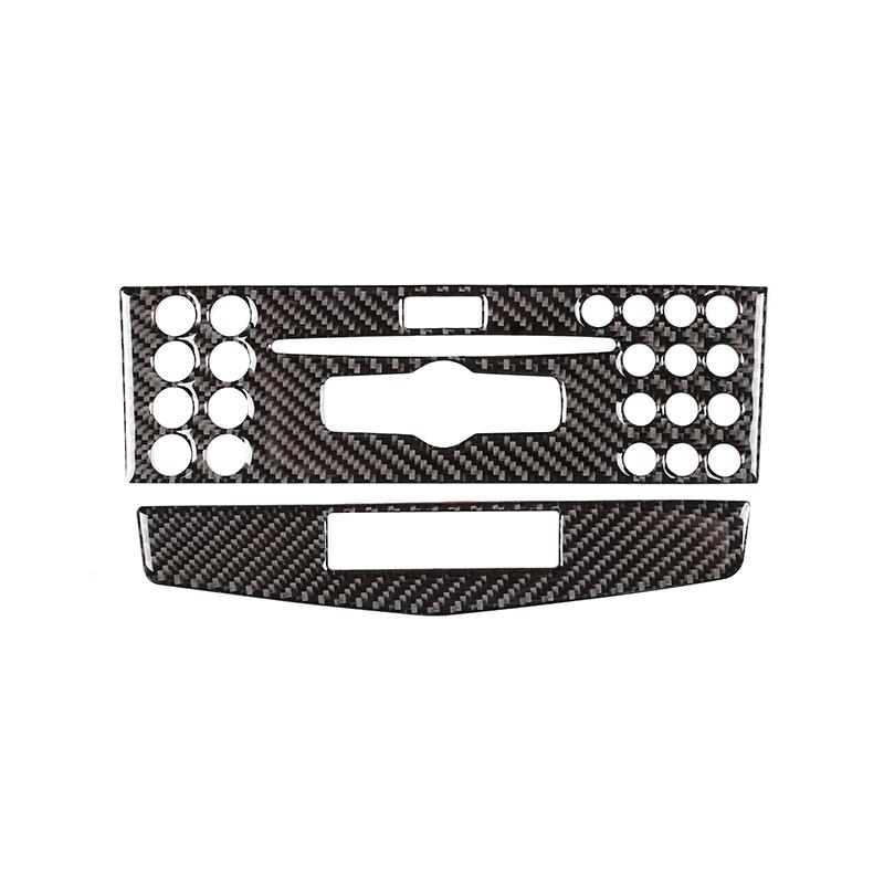 Car Real Carbon Fiber Center Navigation Panel Frame Trim For Mercedes Benz C Class W204 C180 C200 C260 2007 2008 2009