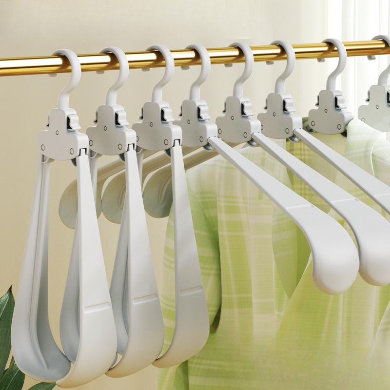 Folding Hangers Multi-functional Home Balcony Hanging Clothes Travel Portable Storage Wide Shoulder No Trace Drying Rack