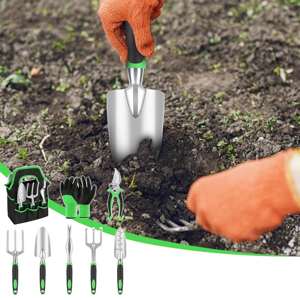 Green Eight-Piece Garden Tool Set Gardening Tool Set