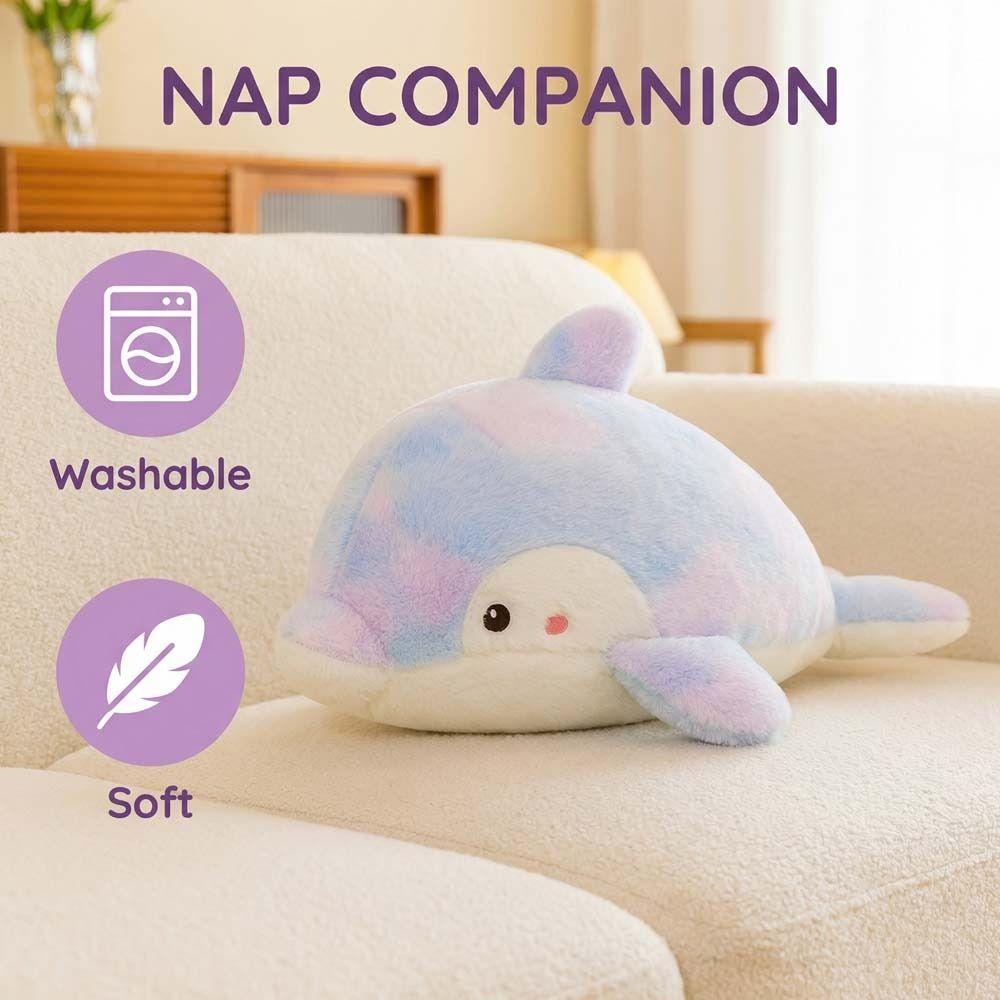 Soft Colorful Dolphin Plush Doll Cartoon Animal Plush Pillow Kids Birthday Christmas