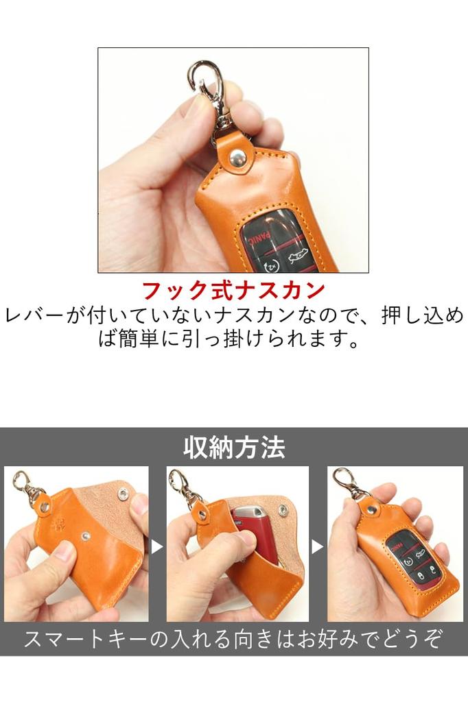Small Tochigi Camel Smart Key Case with Clear Fits Almost All Smart Keyless Accessory Key Entry Door Home Sankyo Genuine Made in Japan Ricky's Window,