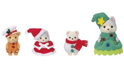 Sylvanian Families Seasonal Christmas ST Mark Certified Toy Dollhouse for Ages 3 and by Epoch "Happy Friends" SE-208 Up,