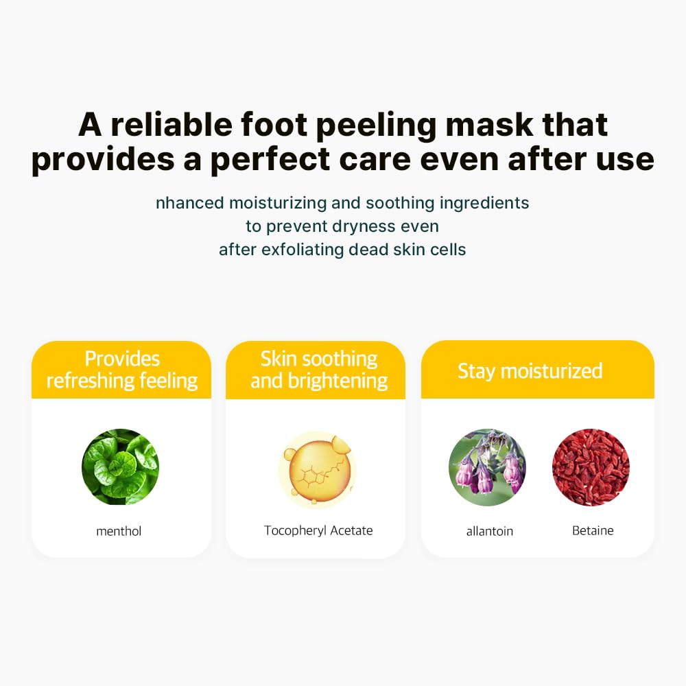 Ariul Smooth and Pure Foot Peeling Pack Mask, Exfoliating/Foot Mask/Foot