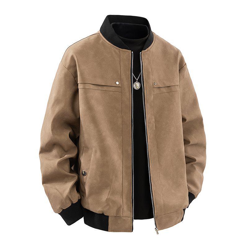 Men s PU Leather Jacket - Autumn/Winter Korean Style Stand Collar Motorcycle Workwear XL