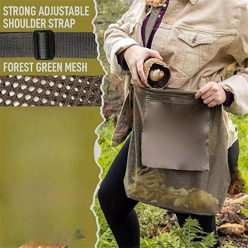 Hunting Bag Mushroom Foraging Bag Mesh Foraging Pouch Harvesting Bag Collapsible Fruit Gathering Basket Picking Bag