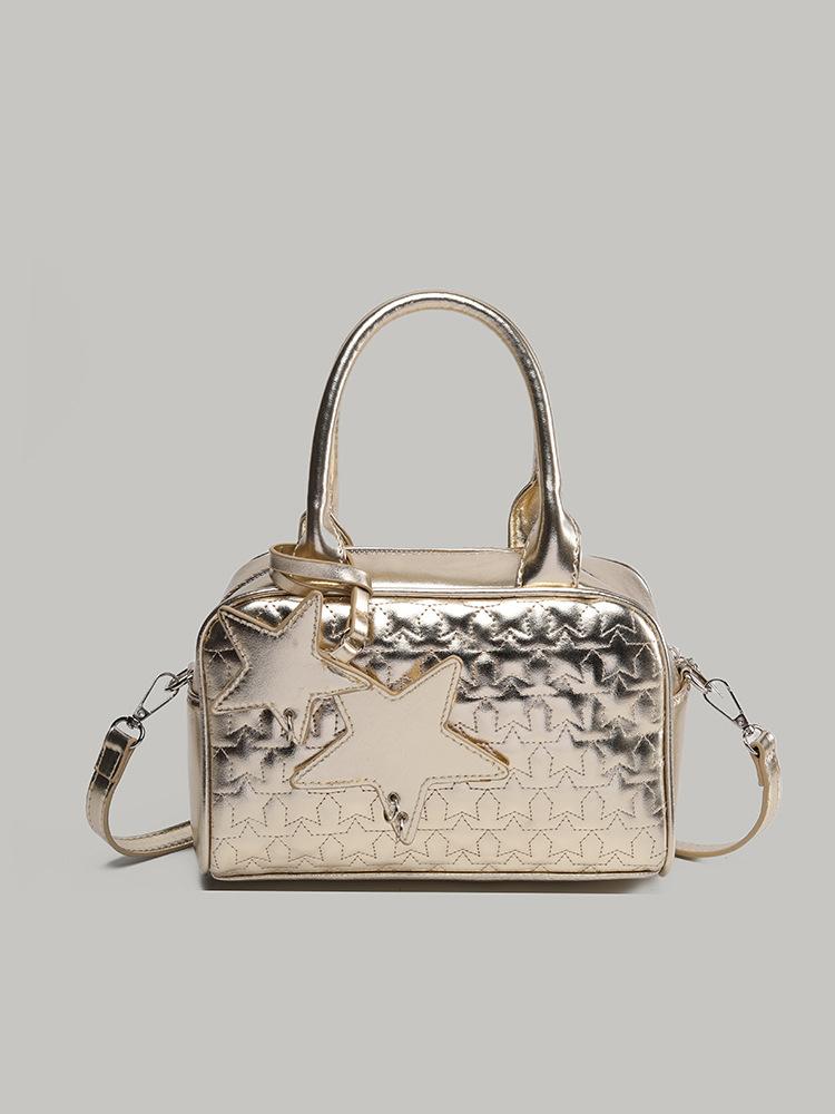 

Высококлассная сумка для боулинга Lingge 2025 Новая модная зарубежная сумка-тоут для通勤, универсальная сумка через плечо золотой