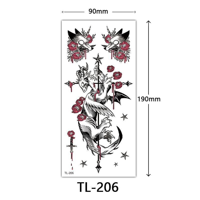 Flower Tattoo Stickers, Color Sketch Tattoo Stickers, English Letters, Wedding Photography Tattoo