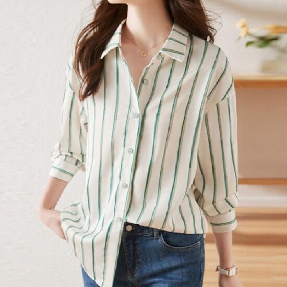 Navava Women Casual Stripe Shirt Nb2467