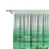 2PC Home Decoration Curtains, Green Oil Painting Landscape With Pole Pocket Curtains, Kitchen, Coffee Shop, Living Room, Balcony