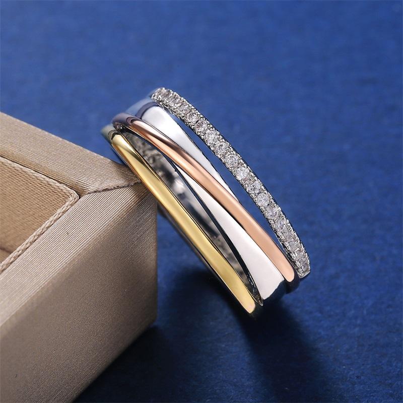 Trendy Jewelry for Women Fancy Cross Twine Design Finger Accessories High Quality Wedding Engagement Party Rings