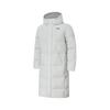 Li Ning 600 Fill Power Solid Color Hooded Fleece Lined Long Coat, Winter Down Jacket Men's Stone Gray AYMT199-3