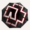Abstract Red and White Patterned CoasterUmbrella, Portable 3-Fold Compact Umbrella for Men & Women Gift
