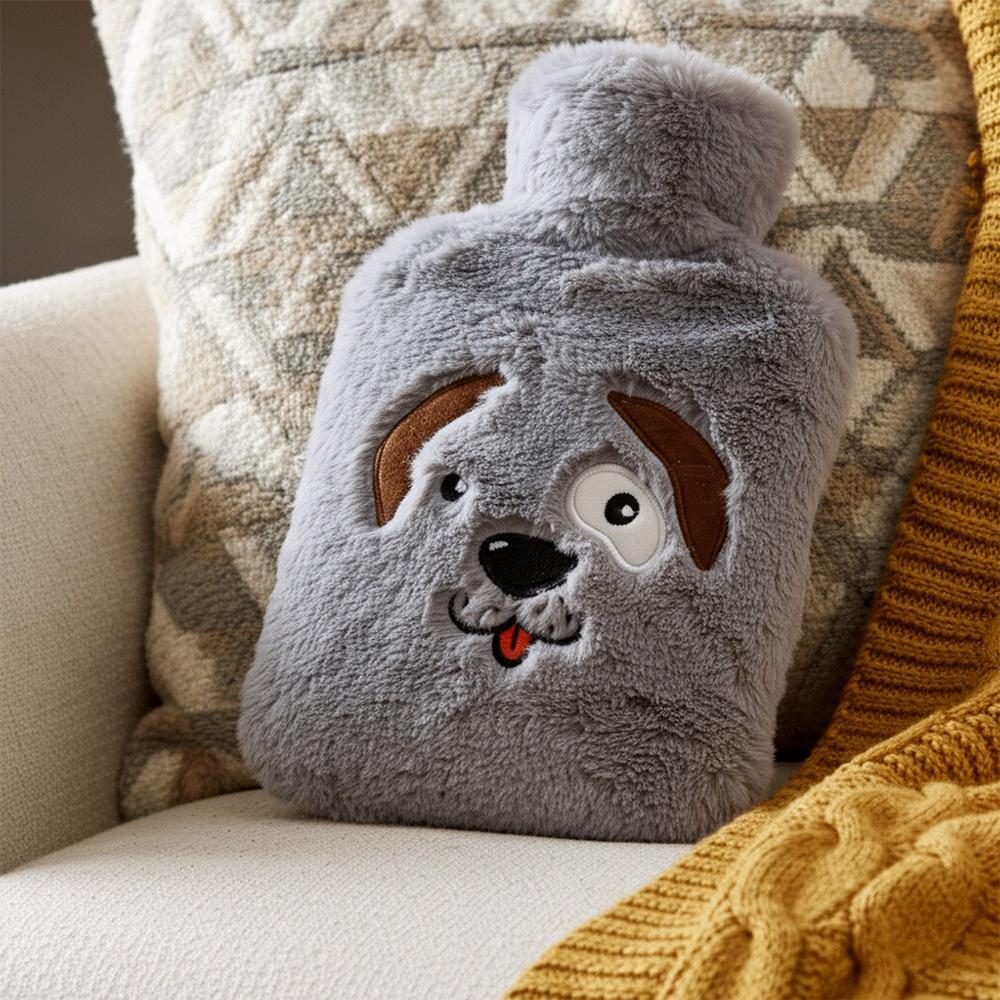 Duży Termofor Pluszowy w Pokrowcu Sweterku Ogrzewacz Gumowy na Wodę XXL