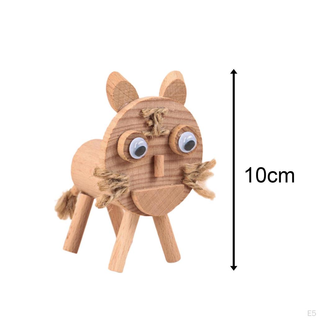 DIY Wooden Animal Decoration Educational Toys Fine Motor Skills Wood Crafts for Kids Small Animals