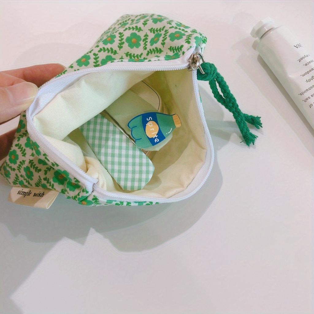 Women's Coin Purse, Spring Small Fresh Floral Fabric Coin Purse Storage of Keys ID Card Lipstick Storage, Small Cloth Bag Headphone Bag