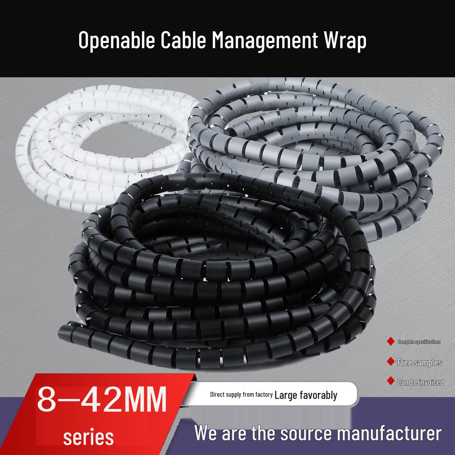 

Спіральна кабельна обмотка: Організатор та Захисник для Дротів 22mm Black