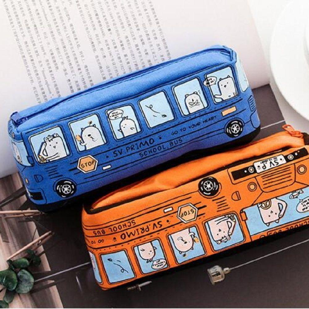 Creative Cartoon School Bus Large Capacity Cute Pencil Bag Children's Gift Office School Supplies Pencil Box Stationery